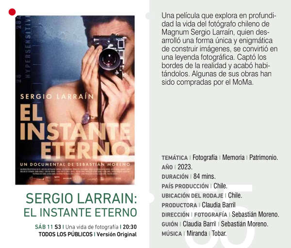 Cartel de SERGIO LARRAIN: EL INSTANTE ETERNO